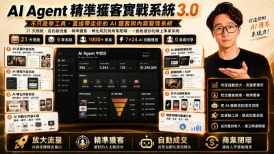 AI Agent 精準獲客實戰系統 3.0 課程權益總覽